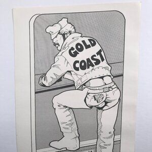 Original GOLD COAST Gay Bar Poster USA's 1st Leather Bar Chicago Etienne 1970's